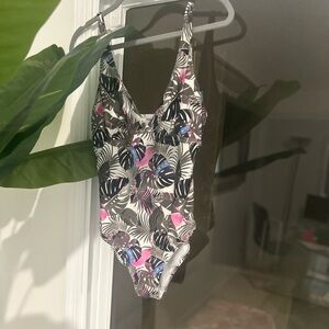 Leilani Tropical Print One Piece Bathing Suit size 10